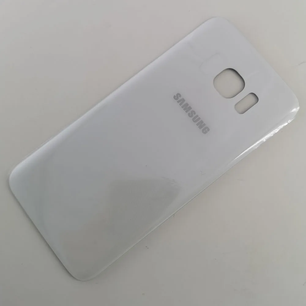 Для SAMSUNG Galaxy S7 G930F G9300 задняя Батарея крышка Дверь задняя 3D Стекло Корпус чехол на замену+ Защитная пленка Стикеры - Цвет: Белый