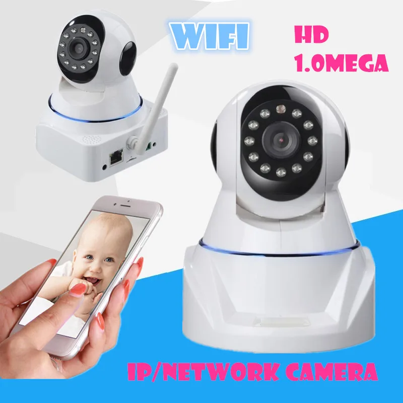 Wireless wifi IP network Camera 720P HD 1.0Mega P2P Network IR-CUT Night Vision Recording PT