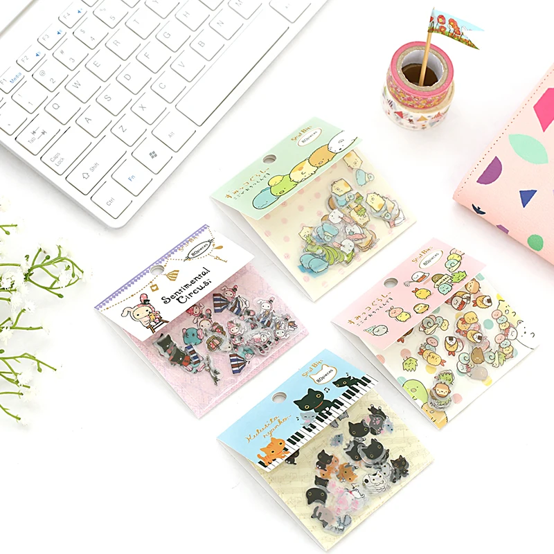 

New Cute Cat Stickers Animal Stationery Stickers Bullet Journal Stickers for Kids DIY Diary Scrapbooking Decoration