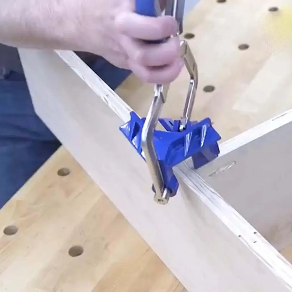 

90 Degree Angle Corner Clamps Stainless Steel Anti-Slip Clamp Hole Drilling Guide Carpentry DIY Woodworking Tools Hand Tools