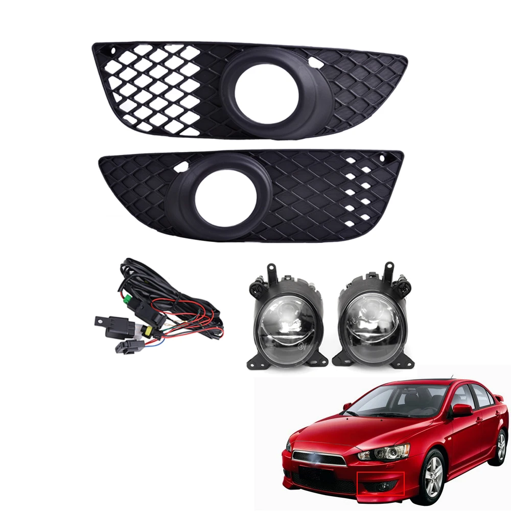 1 Set 110W H11 Amber Light Bumper Grille Front Fog Lights Lamp + Wiring