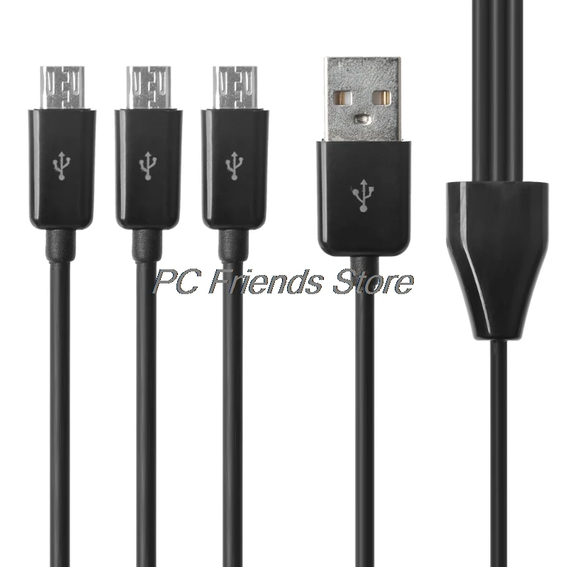 

1 to 3 Splitter USB Male to 3 Micro USB Male Connector Charging Data Sync Cable-PC Friend