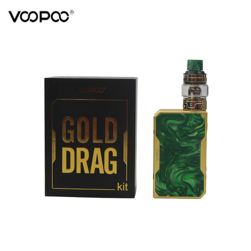 

Original VOOPOO Gold Drag TC Kit 157W Super Mode Gold Drag Box MOD with 5ml Uforce Tank E Cigarette Kit