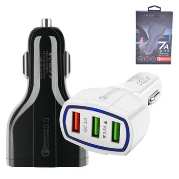 

Quick Charge 3.0 Car Charger Adapter Fast Charging Car charger 3 Port USB Car Mobile Phone Charger for Android iPhone Smartphone