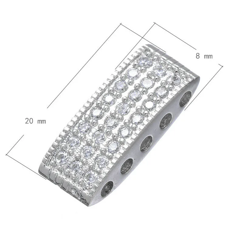 White Gold Juya поделки из бисера Ювелирные компоненты украшения 3 отверстия 5 отверстий разделитель разделители для женщин ручной работы бусины для изготовления ювелирных изделий - Цвет: White Gold