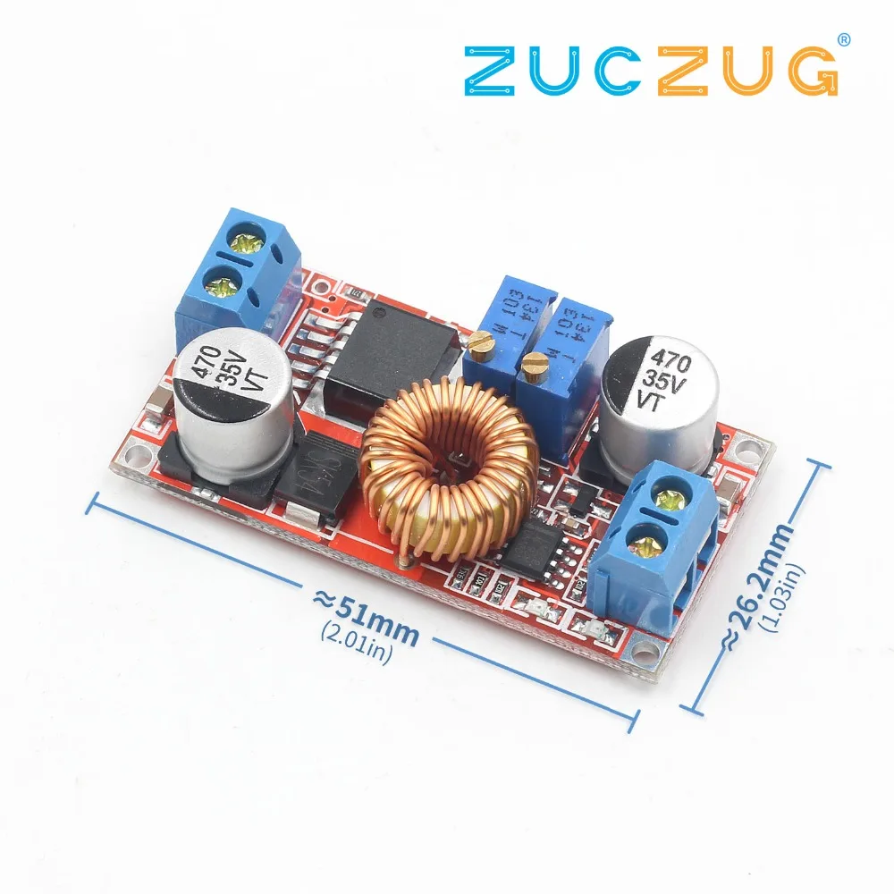 

Arsmundi Lithium Battery Charger Module 5V-32V to 0.8V-30V 5A LED Driver Step Down Buck Converter Board Constant Current Voltage