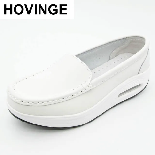 white wedge nursing shoes