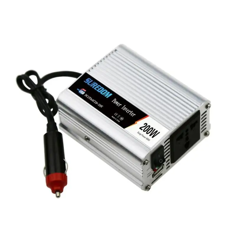 

VODOOL 200W Solar Car Inverter DC 12/24V To AC 110/220V 50Hz Auto Vehicle Inverters Sine Wave Cigarette Lighter Power Converter