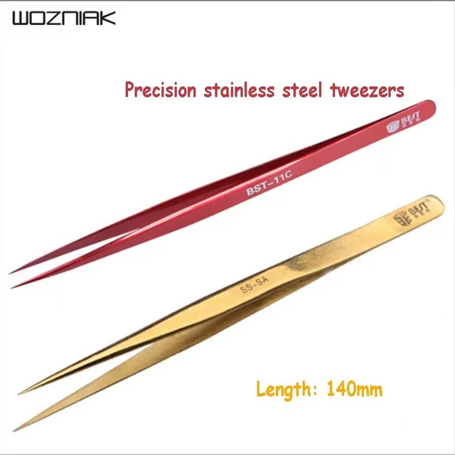 Best Price Wozniak Precision Stainless Steel phone Tweezer For PCB Semiconductor Antimagnetic Tweezer Special Features Electronic