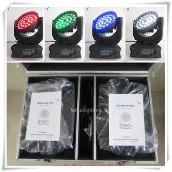 

2 lights with fly case dj light lyre moving light rgbw 4 in 1 wash led zoom 36x10 w zoom led moving head