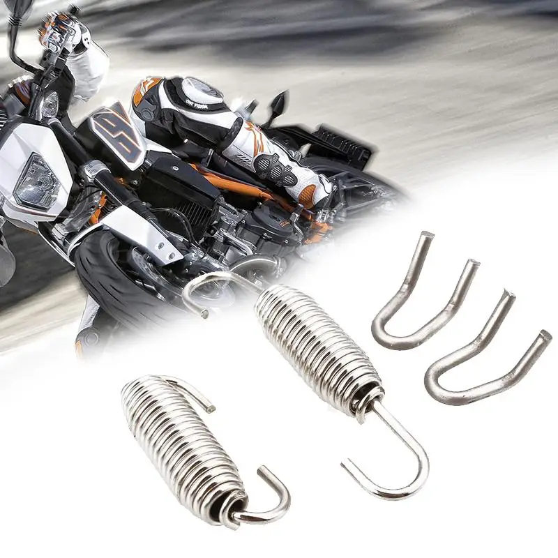 New 2Pcs Motorcycle Modified Exhaust Pipe Spring Exhaust Mounting