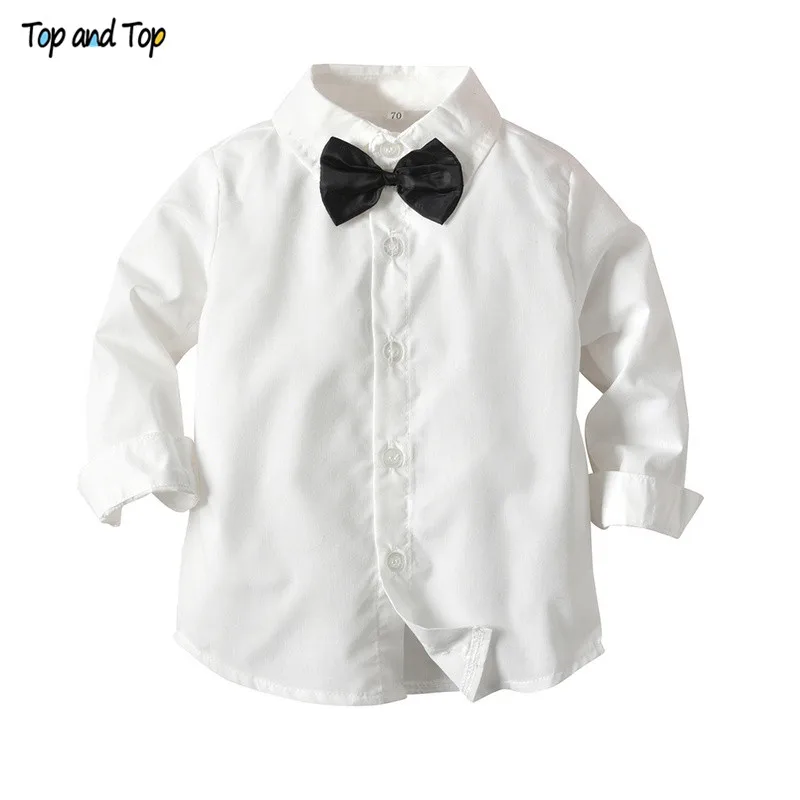 Топ и топ, модный осенний комплект одежды для младенцев, детский костюм для маленьких мальчиков нарядный свадебный жилет рубашка с галстуком штаны, комплекты одежды из 4 предметов