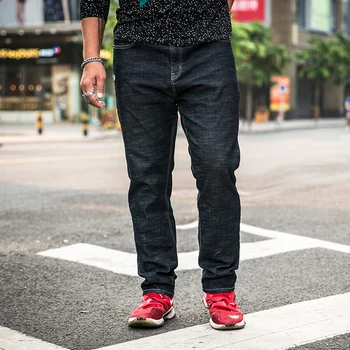 

2019 Spring Hip Hop Sweatpants Skinny Motorcycle Denim Pants Black Stretch Elastic Waist Drawstring Casual Men Jeans Trousers