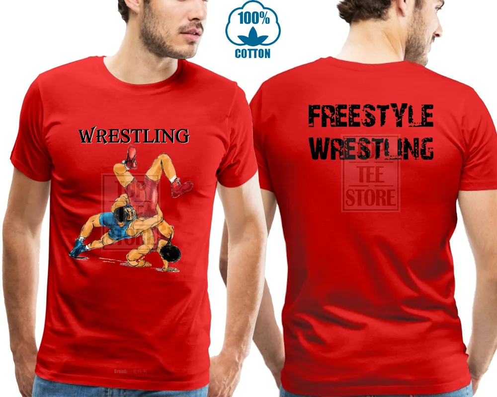 Модная популярная футболка с фристайлером и борцами, футболка Martials Arts, футболка - Цвет: Красный
