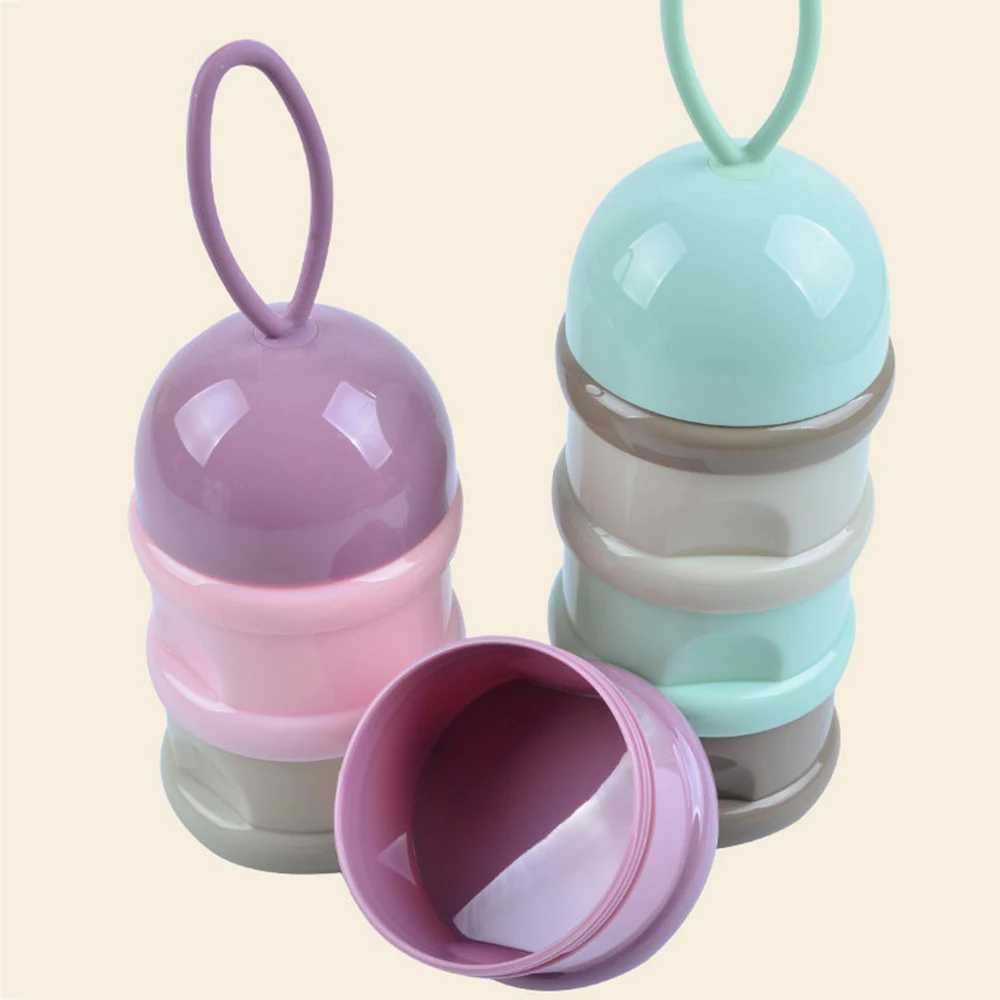 

3 layer Portable Baby Food Storage Box Essential Cereal Cartoon Milk Powder Boxes Toddle Kids Formula Milk Container food box