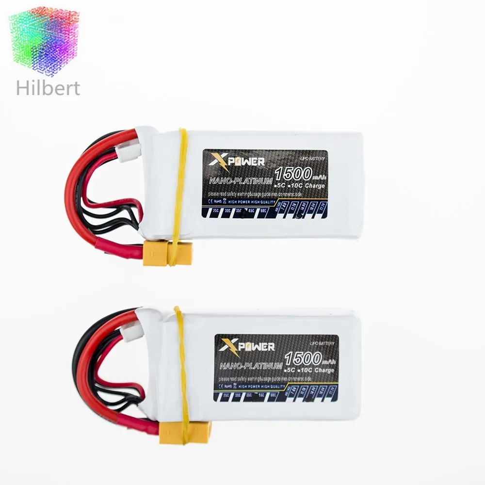 1500Mah 14 8V 4S 45C Lithium Li po Battery XT60 Plug 2 pcs For RC Helicopter