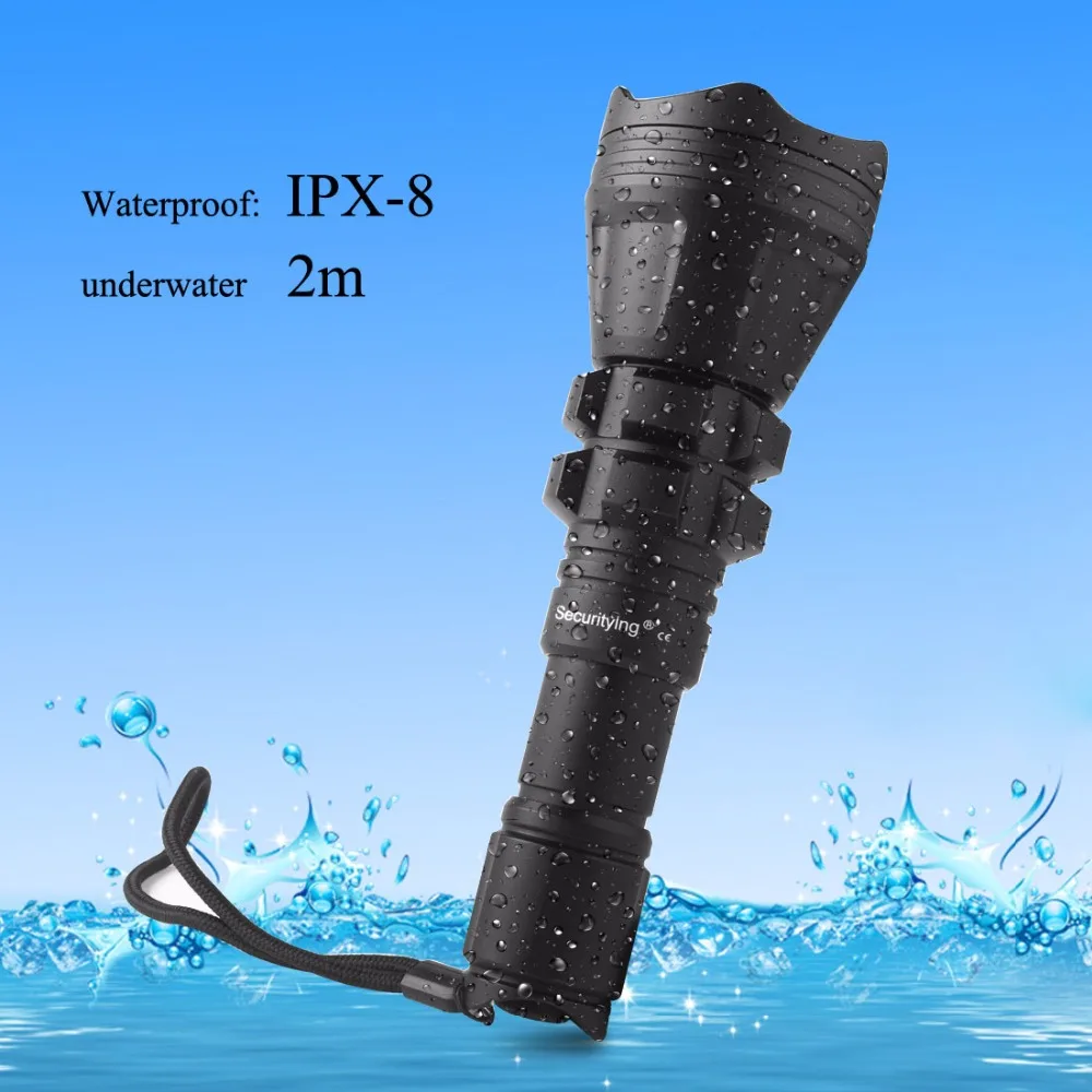 

Waterproof SecurityIng Hunting Flashlight XM-L2 U4 Red / Green / White Led 900LM 5 Modes Zoomable Torch + Remote Pressure Switch