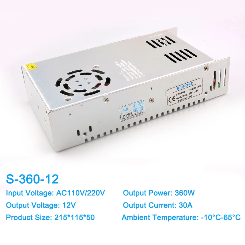 1 шт. S-360-12 S-360-24 AC110V/220В до 12В/24В Импульсный источник питания охлаждающий
