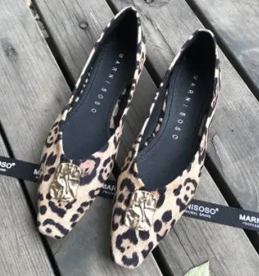 S1 Leopard Женская обувь; женская обувь из натуральной кожи на плоской подошве; женские повседневные рабочие балетки на плоской подошве; женская обувь на плоской подошве; большие размеры - Цвет: S1 Leopard