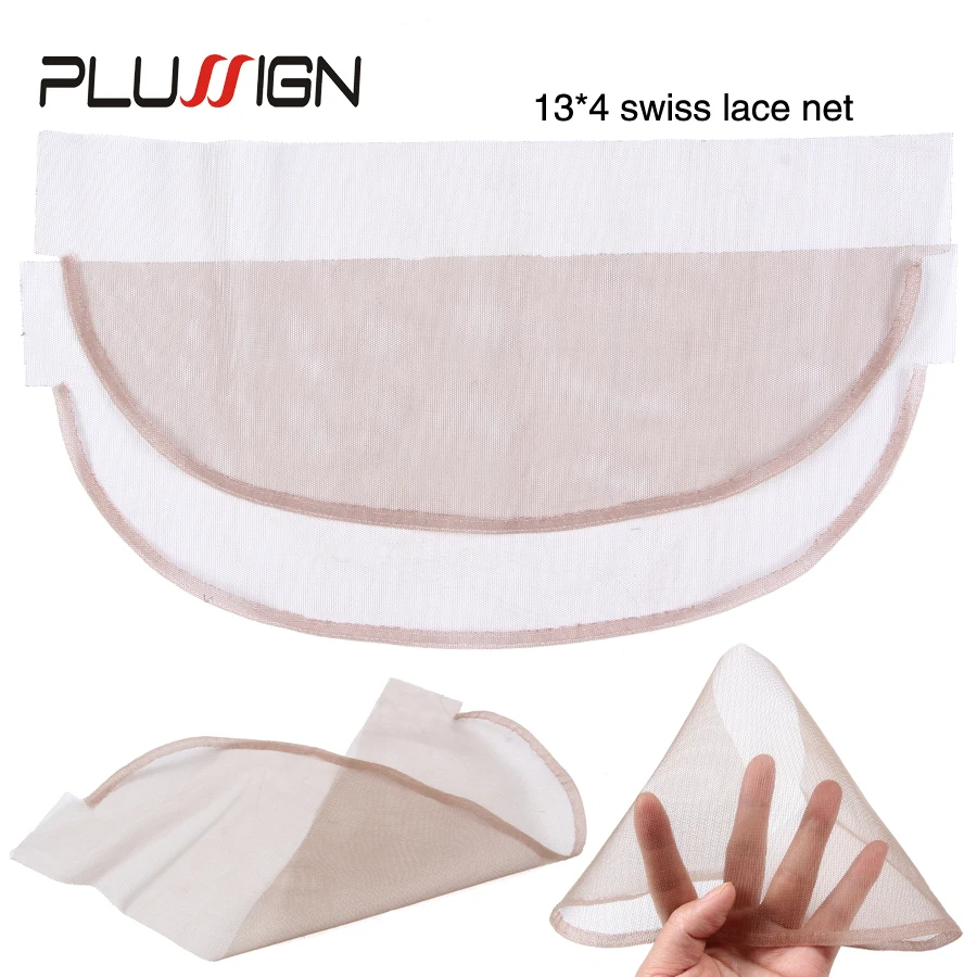 1-2 Pcs/Lot Plussign Swiss Lace Base Net For Wig Caps For Making Wigs 4x4 13x4 360 Size Lace Wig Nets Invisible Hairnet For Hair