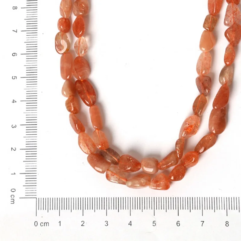 Approx 43pcs 7-11mm Natural Stone Beads Strawberry Quartz Straight Hole Chip Beads 38cm/str For Jewelry Making Bracelet Necklace