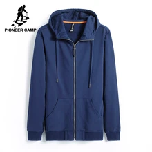 Pioneer Camp new autumn hoodies men brand-clothing casual solid hooded sweatshirt male top quality black dark blue AWY701206