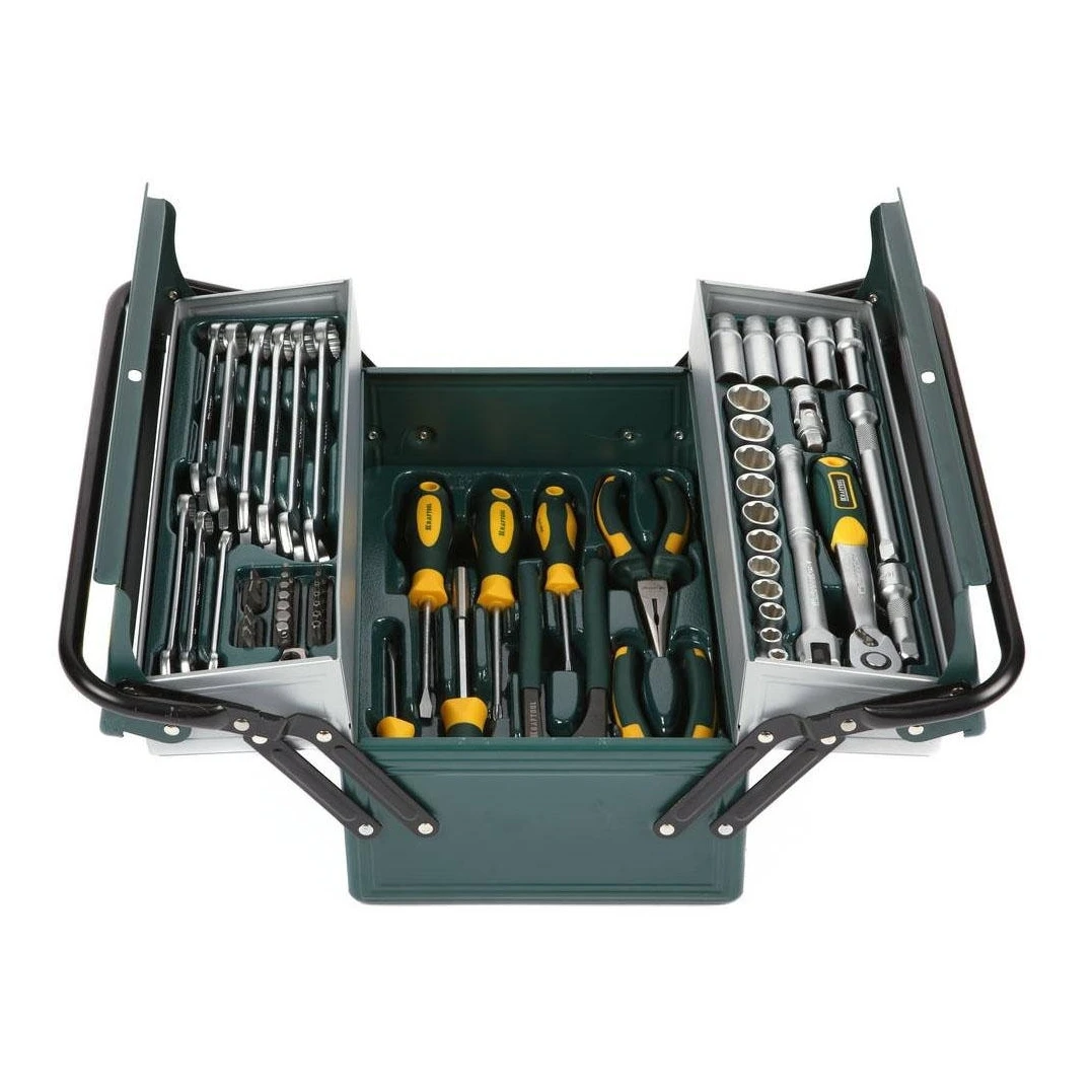 Set hand tool KRAFTOOL 27978-H59 (59 items, head end, ratchet wrench, keys, bits, screwdriver, box)