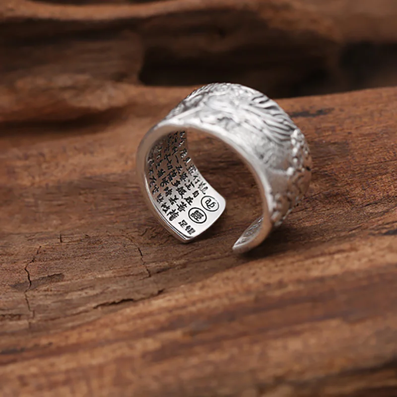 

New 925 Sterling Silver Punk hot popular Opening Rings For Man Hip pop/Rock