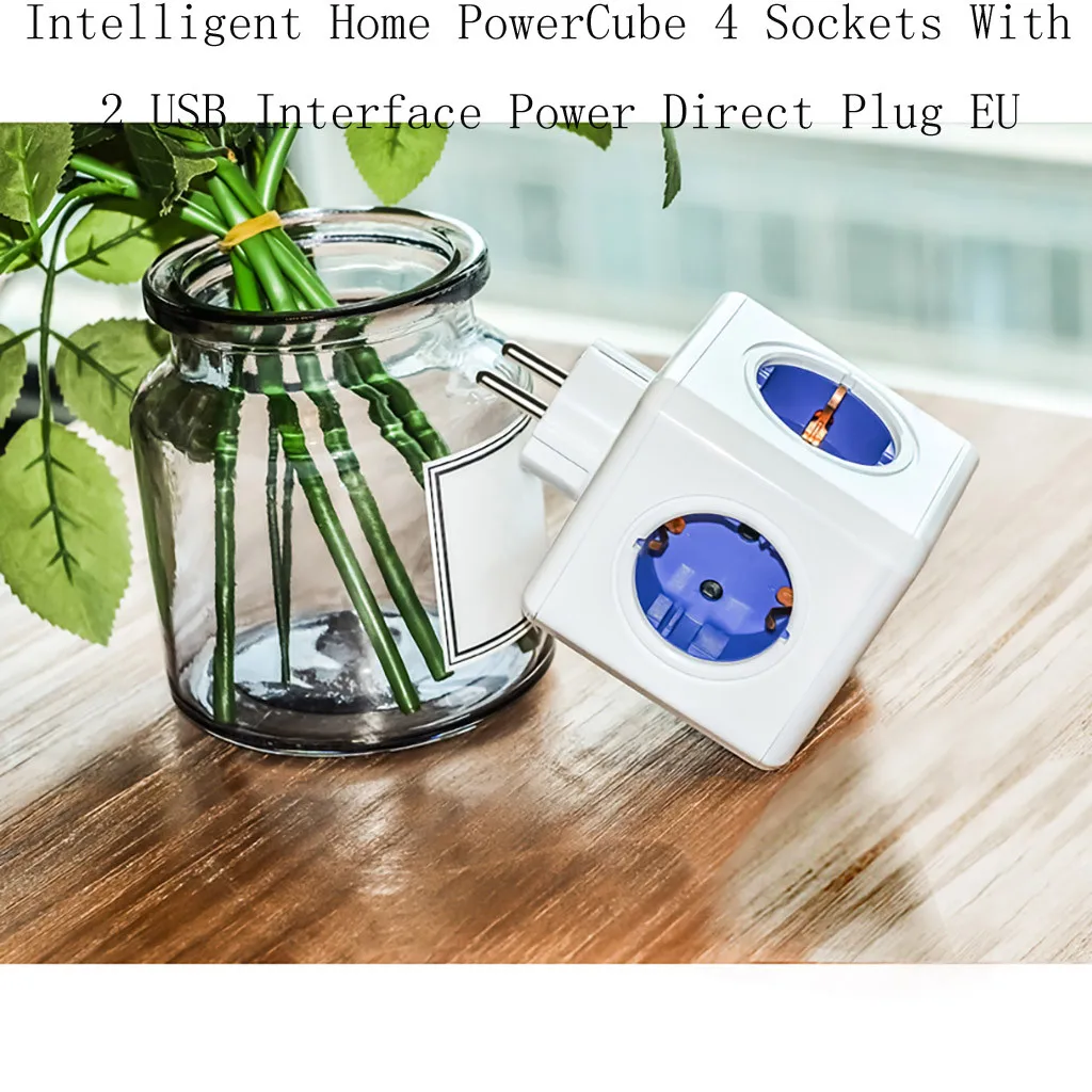 

Allocacoc power strip EU smart socket plug travel adapter Powercube electric 2 USB 4 outlets extension multi 3680W home Charging