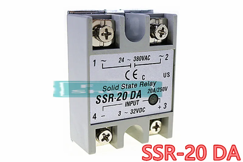

1PCS SSR 20A Solid State Relay with Protective Flag SSR-20DA 20A DC control AC
