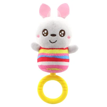 

New Baby Plush Toys Plush Cartoon Animals Hand Bell Hanging Toys