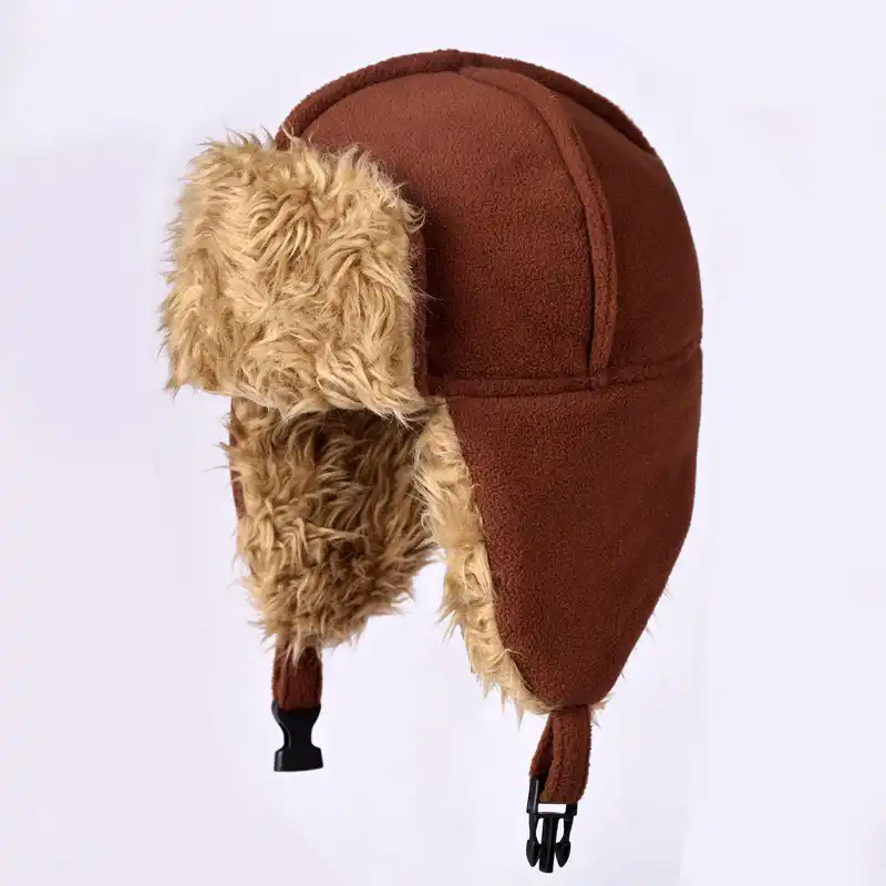 brown earflap hat