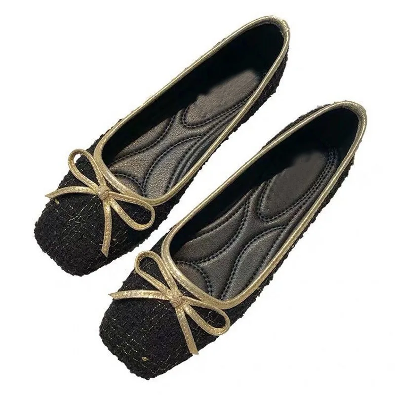 

2019 Brand Spring Shoes Women Flats Fashion Woman Slip-On Single Shoes Office Ladies Footwear Females Footwear Black Shoes 40 41