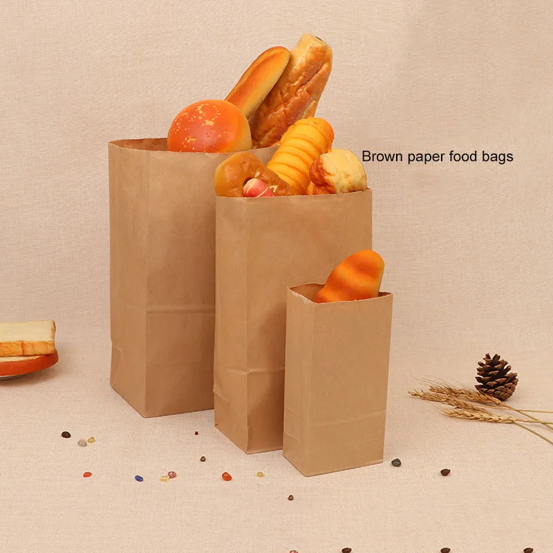 10 шт крафт-бумажный пакет для выпечки, маслостойкий, на вынос, пустая пищевая упаковка, рождественский подарок, рекламный пакет для выпечки печенья, кухни