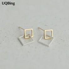 Новые модные 925 пробы серебряные Геометрические Квадратные серьги-гвоздики для женщин ювелирные изделия Brincos