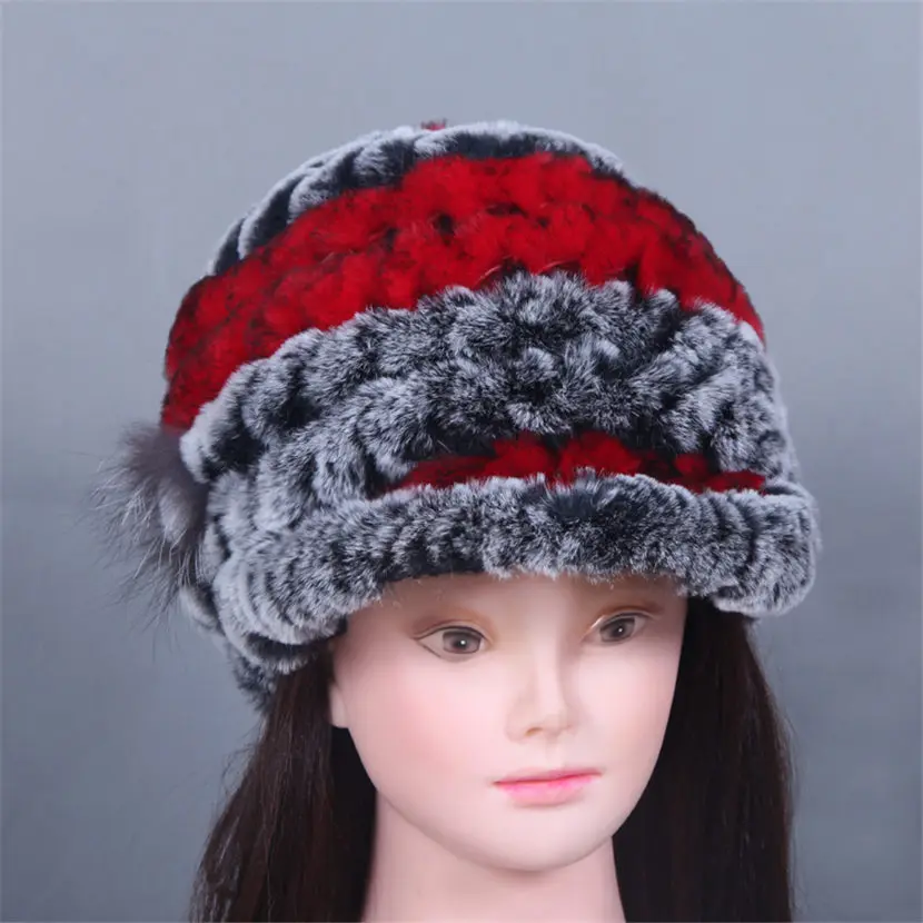 

2018fashion autumn and winter fur hat rabbit fur woven cap warm hat