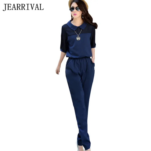 2018 New Spring Fashion Women Jumpsuit Elegant Loose Casual Overalls Black Blue Rompers Office Work Wear 2018 New Spring Fashion Women Jumpsuit Elegant Loose Casual Overalls Black Blue Rompers Office Work Wear