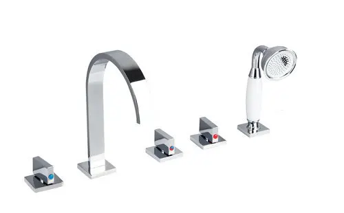 New 34AA8 Modren Chrome Finish Waterfall Bathroom Bathtub Faucet Mixer Tap Set Hand Shower