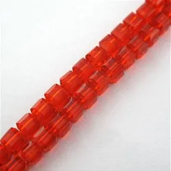 100 шт./лот 4 мм квадратные граненые стеклянные бусины для изготовления ювелирных изделий 15 цветов в общей сложности CB02 - Цвет: Red