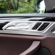 ABS Matte/Carbon Fibre For BMW X3 G01 X4 G02 2018 2019 accessories Car inner door Bowl protector frame Cover Trim Styling 4pcs