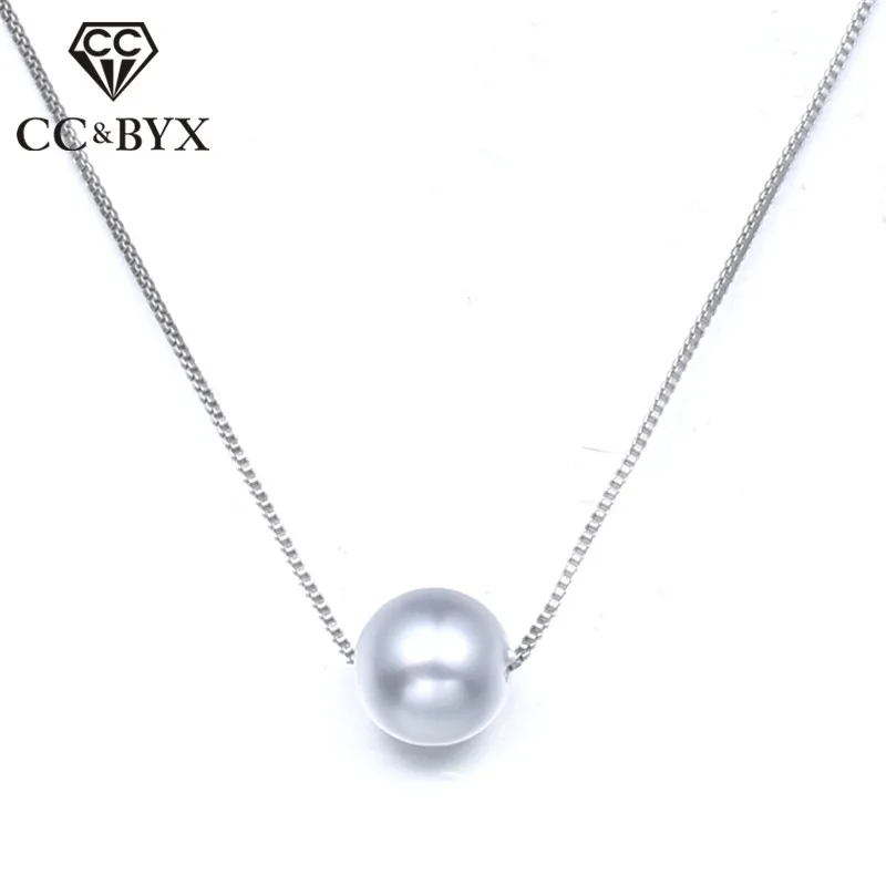 

CC Pendant Necklaces Women White Bead Freshwater Pearls Necklace For Wedding Accessories Bijoux Femme Collana Donna CCN163