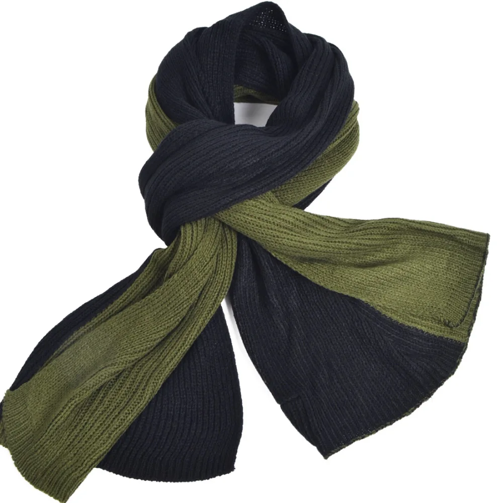 HISSHE Classic Men Two tone Stylish Men Soft Knit Scarf Infinity Long