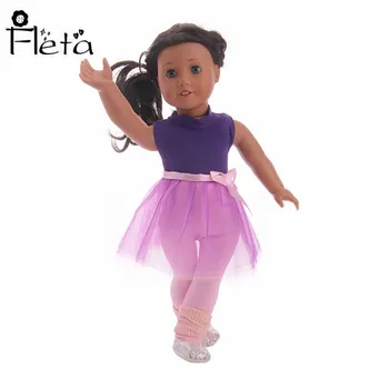 

Doll Ballet Dance Dress Fit 18 Inch American Doll & 43 Cm Born Baby Generation, Birthday Girl's Toy Gift
