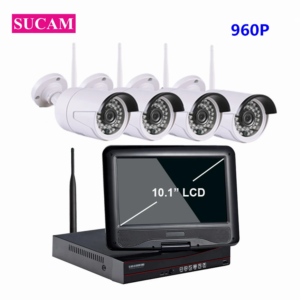 

SUCAM 1.3MP CCTV Surveillance Kit Wifi 10.1 Inch LCD Monitor 4CH Wireless IP Security Camera 960P WIFI CCTV Camera Set