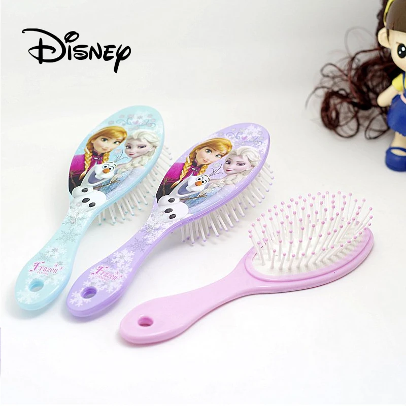 Disney Frozen Pretend Play Hairdressing Tools Head Comb Anna Elsa Comb Baby Cartoon Air Cushion Comb Girl Anti-static Head Comb