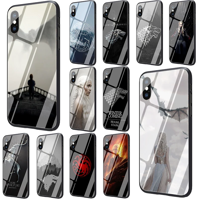 

Game Of Thrones House Tempered Glass phone cover case for iphone 5 5s SE 6 6s 7 8 Plus X XR XS 11 pro Max