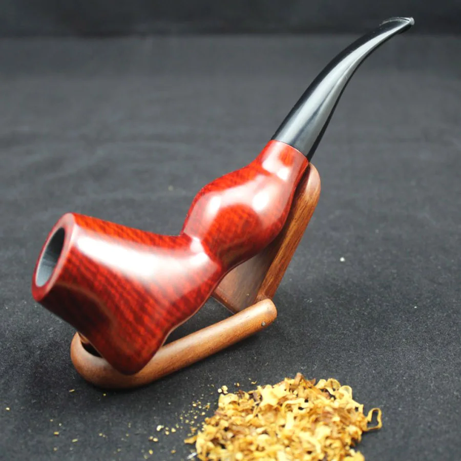 Unique Handmade Natural Red Wood Smoking Pipe Set RoseWood Weed Tobacco