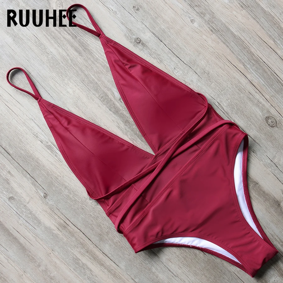 RUUHEE One Piece Swimsuit Swimwear Women V-Neck Bodysuit 2018 Bathing Suit Sexy Backless Swimming Suit For Women Pads Swimwear RUUHEE One Piece Swimsuit Swimwear Women V-Neck Bodysuit 2018 Bathing Suit Sexy Backless Swimming Suit For Women Pads Swimwear