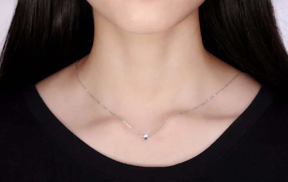 ORSA JEWELS модное 925 пробы серебряное круглое ожерелье с подвеской s 44 см для женщин Настоящее серебряное ожерелье ювелирный подарок SN04