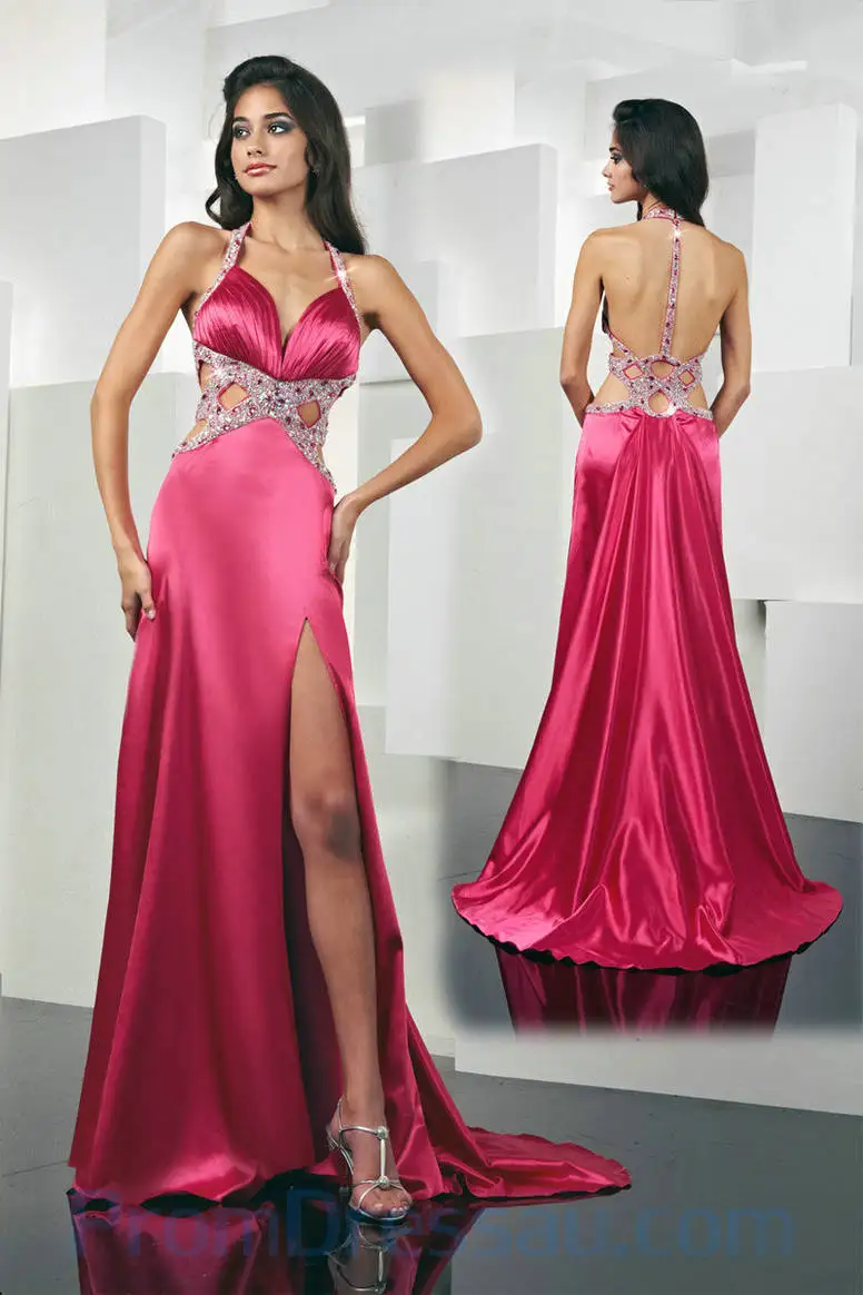 Wedding Cheap Prom Dresses Online online get cheap prom dresses rose aliexpress com alibaba group two piece 2017 halter sexy split side hollow back luxury bead